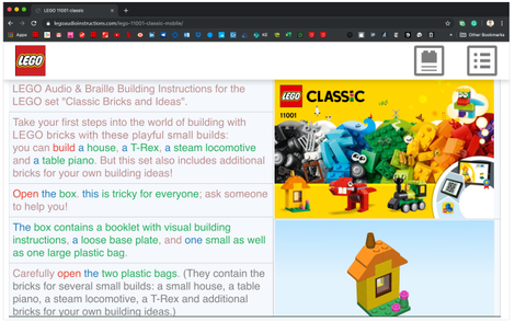 An example of the text based descriptions for building a specific Lego model.
